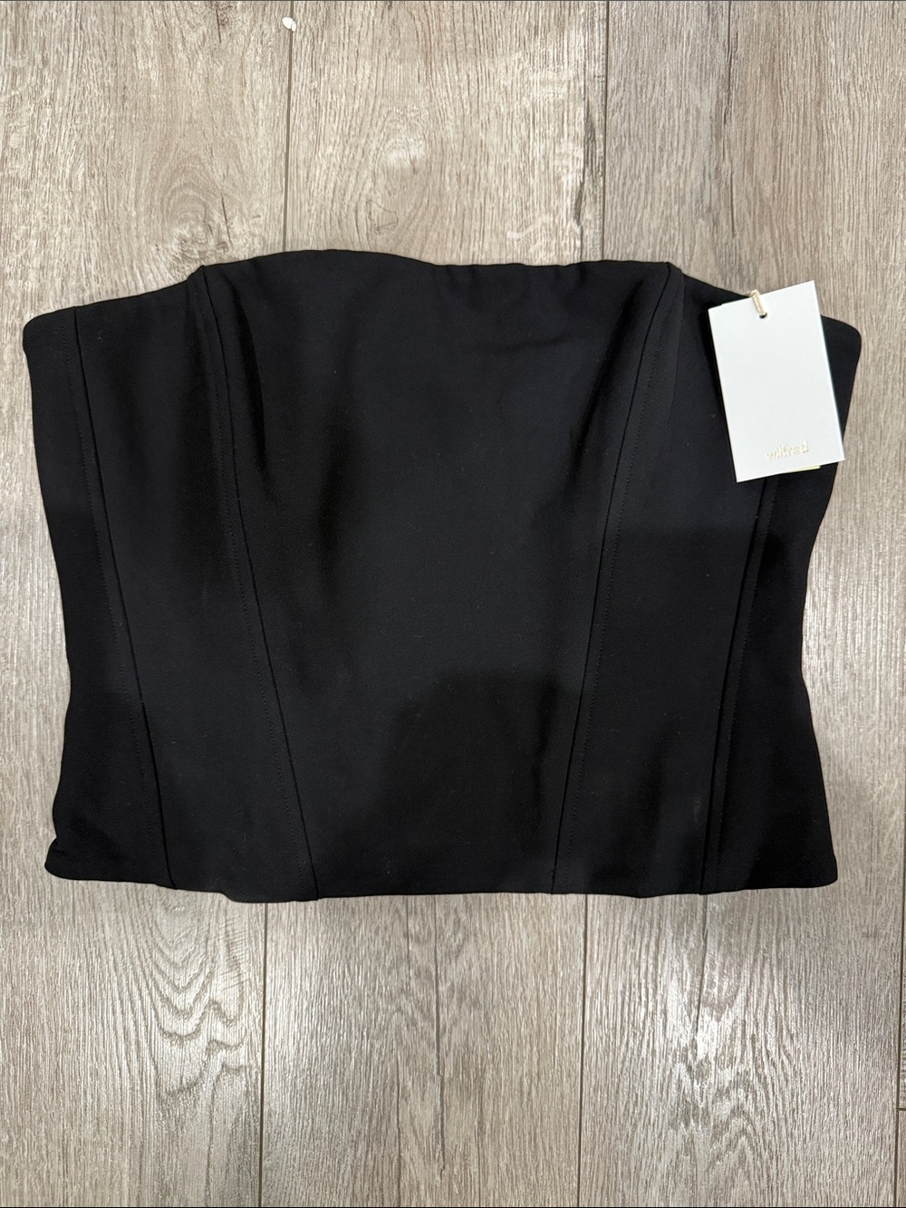 Aritzia Wilfred Black Strapless Corset Top